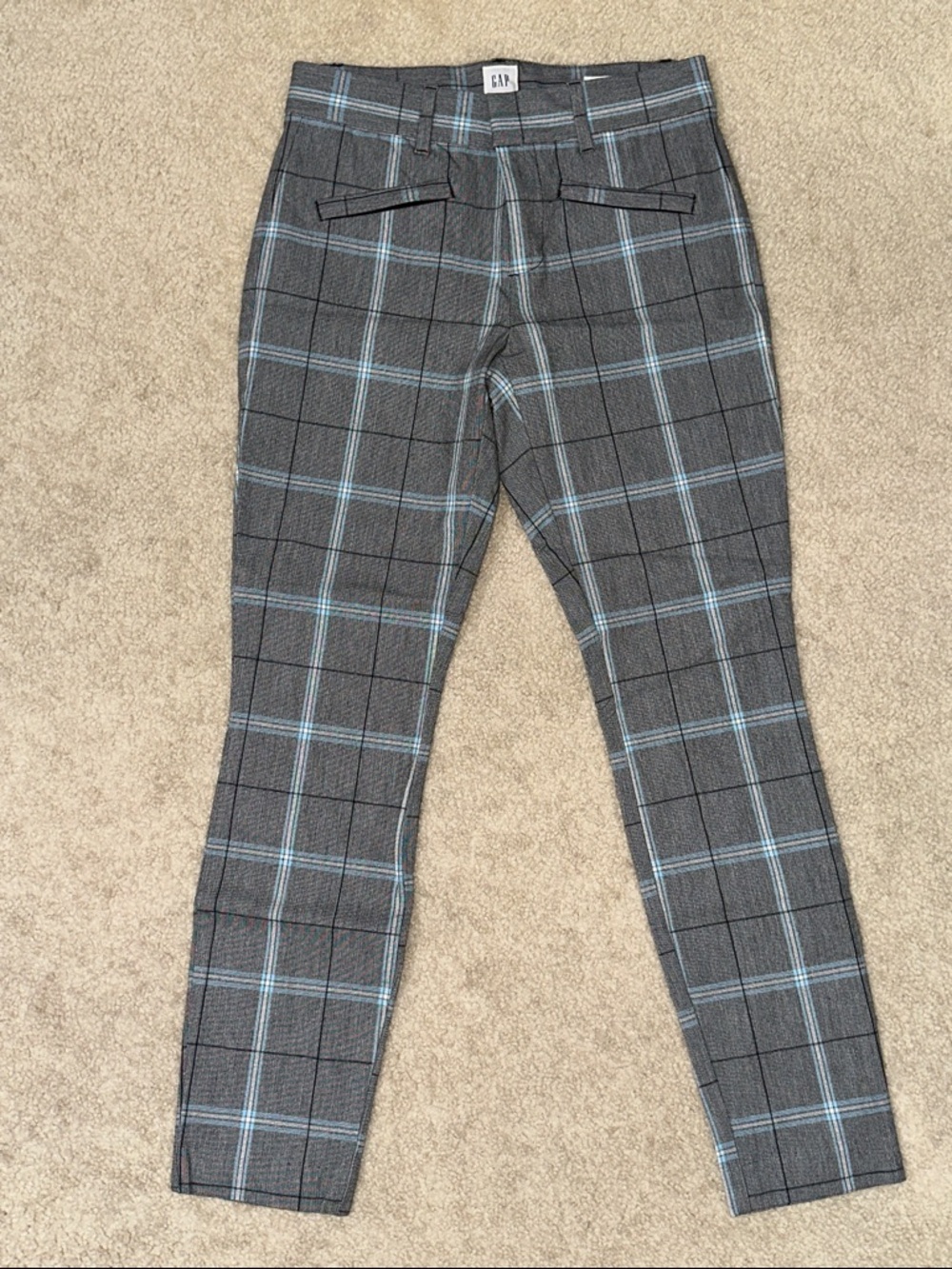 GAP Women’s Gray Plaid Signature Skinny Ankle Pants